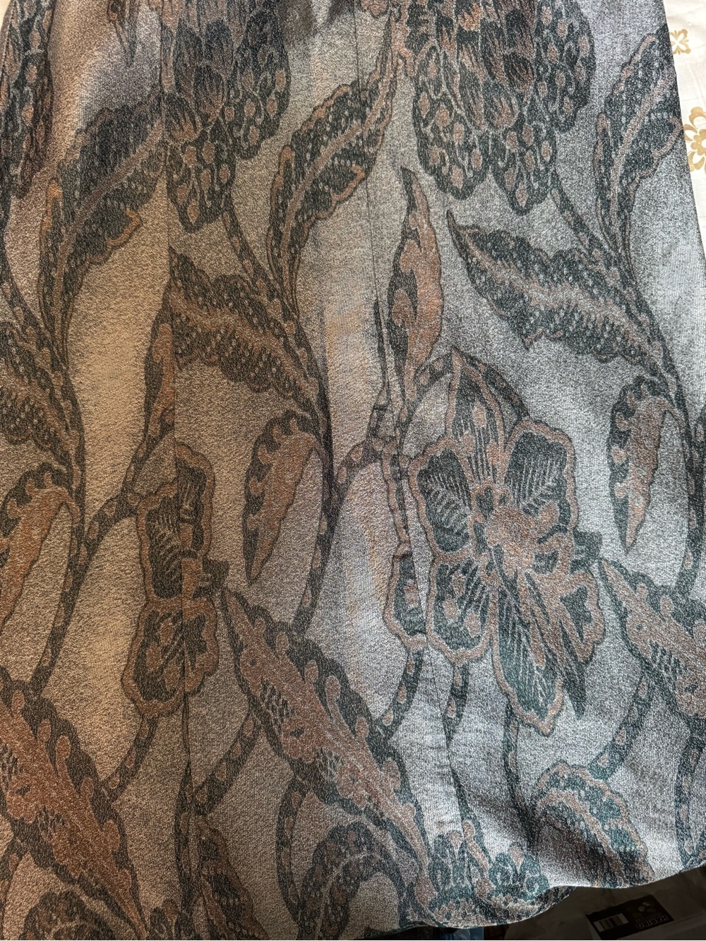 Dries Van Noten silver brocade floral assymetrical maxi skirt FR 40 - Picture 4 of 4
